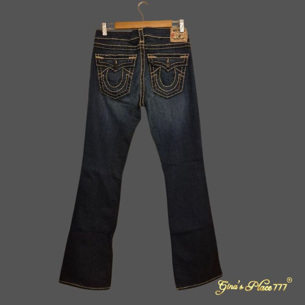 True Religion Womens Jeans Becky Low Rise Super T Bootcut Blue Sz 30 Made in USA